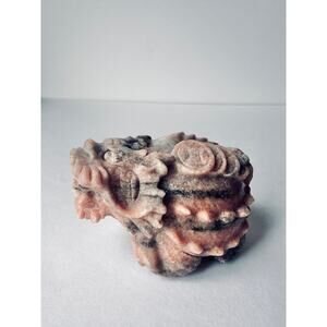 Carved Stone Dragon Turtle Style Guardian Figurine Foo Dog Feng Shui Decor